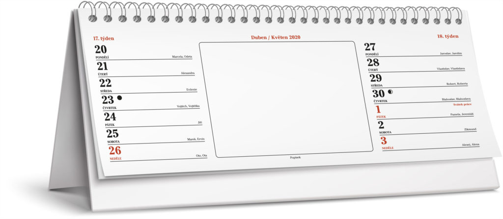 Tiskárna AKORD Chomutov - stolní dvoutýdenní kalendář vzor